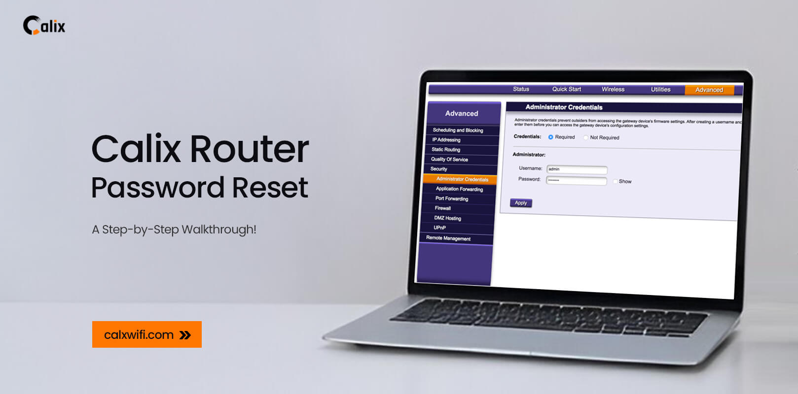 Forgotten Your Calix Router Password